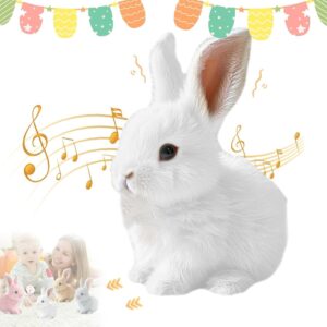 KDIRST Bunby - My Realistic Bunny Toy, Interactive Bunny Realistic Bunny - Jumping, Twitching, and Shaking Ears, Bunny Realistic Bunny Toy, Bunbi Realistic Bunny, Realistic Bunny Toys for Kids(White)