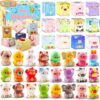 KissFuture Valentines Day Gifts for Kids 24PCS Animal Squishy Toys, Slow Rising Stress Relief Toys, Goodie Bag Stuffers, Party Favors for Classroom Prizes