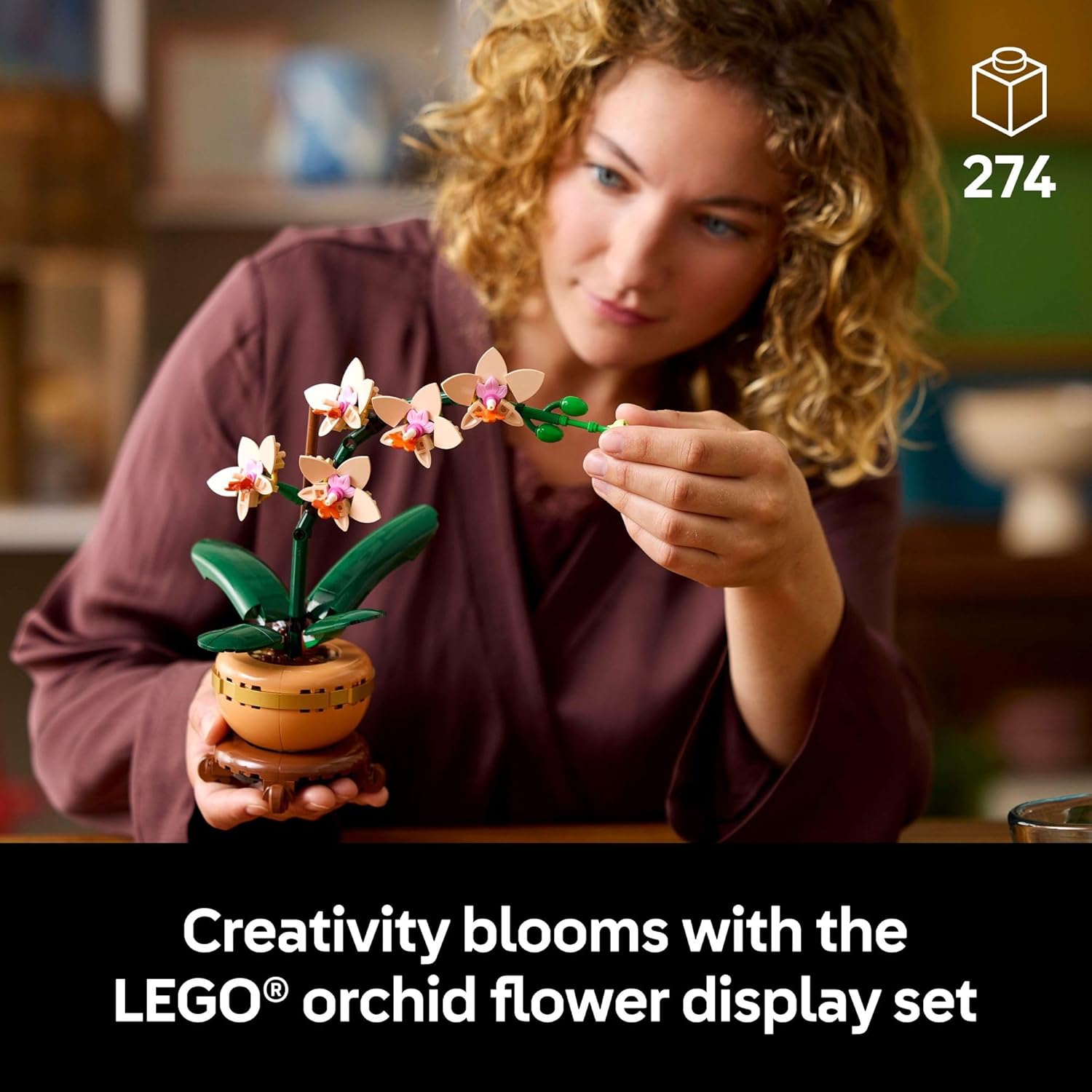 LEGO Botanicals Mini Orchid Building Set - Artificial, Fake Orchid for Home Decor, Adults Ages 18+ - Gift for Birthdays - Indoor Plant Decorations for Table, Desk, Office - 10343 - Image 3