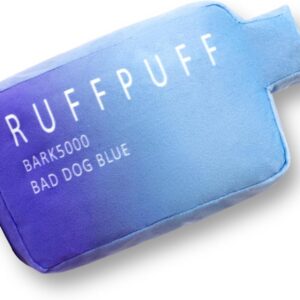 Ruff Puff Cute Plush Dog Toys - Funny Parody Puppy Toys with Squeaker - Dog Birthday Gift (Blue)